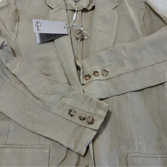 NWT RAILS Flynn Blazer In Taupe Linen Blend Boxy Oversized Relaxed Workwear S - Picture 16 of 16